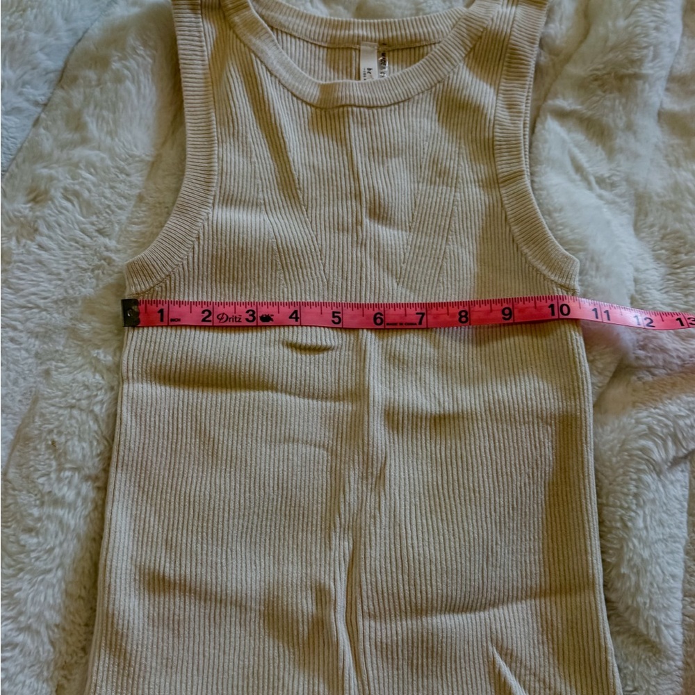 BE COOL Cream Ribbed Tank - Picture 5 of 6